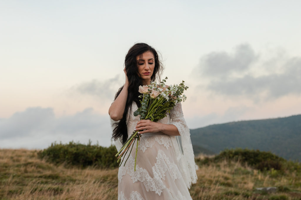 eloping bride in the blue ridge mountains