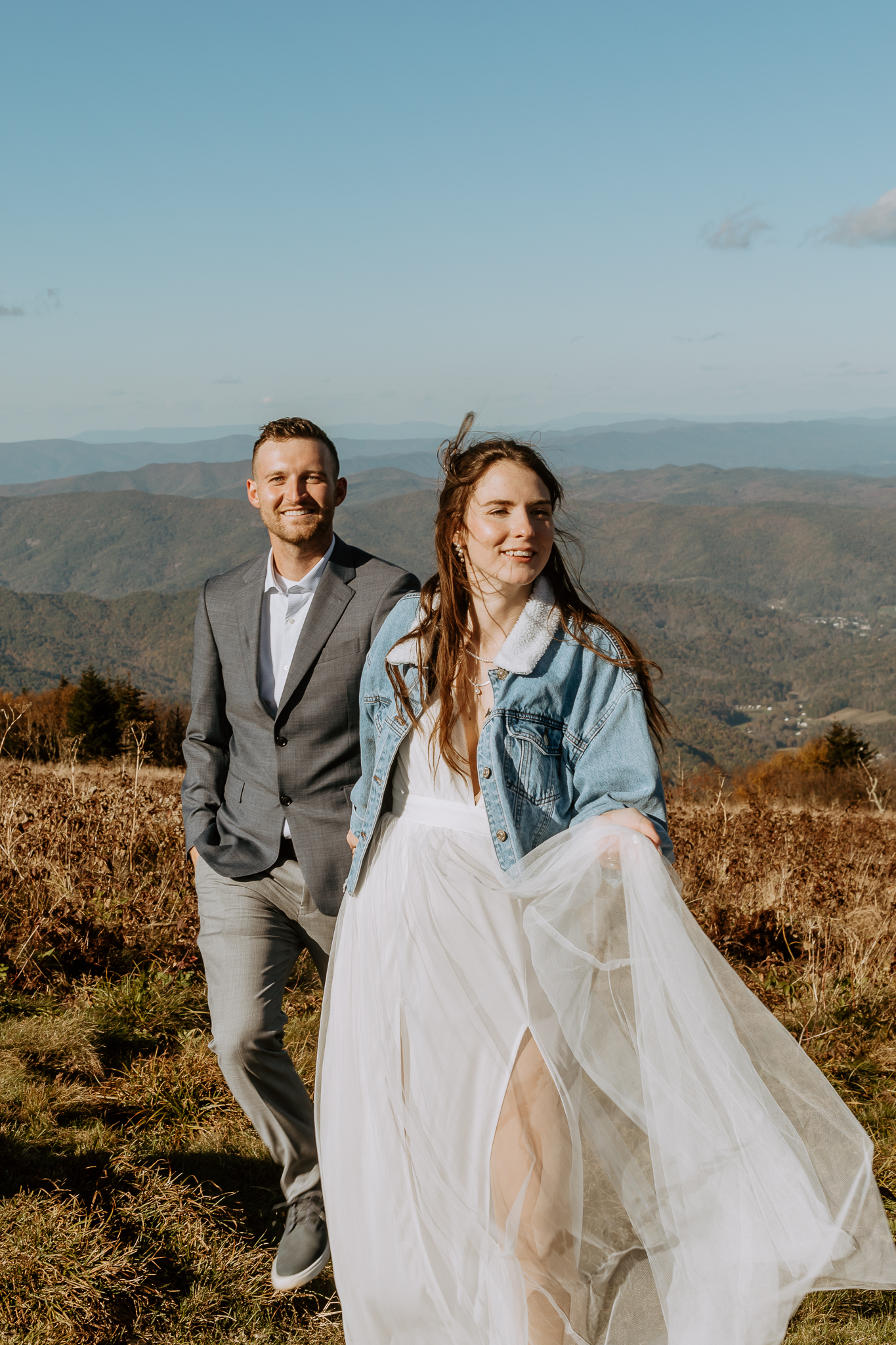 asheville mountaintop elopement vow reading